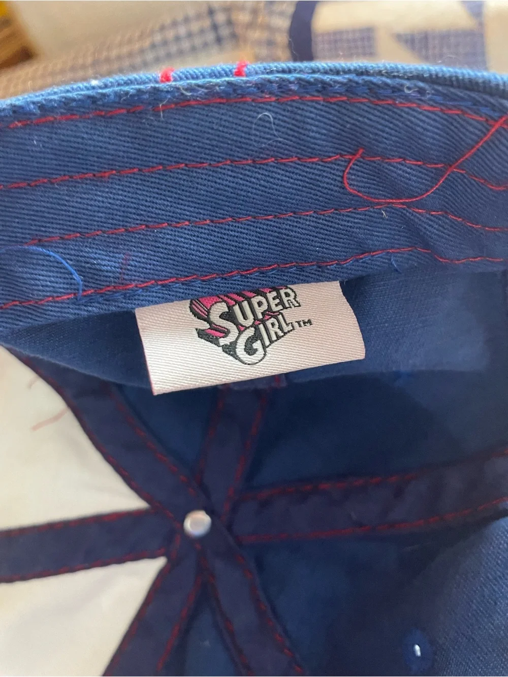 Kids Supergirl Baseball Cap - White and Blue